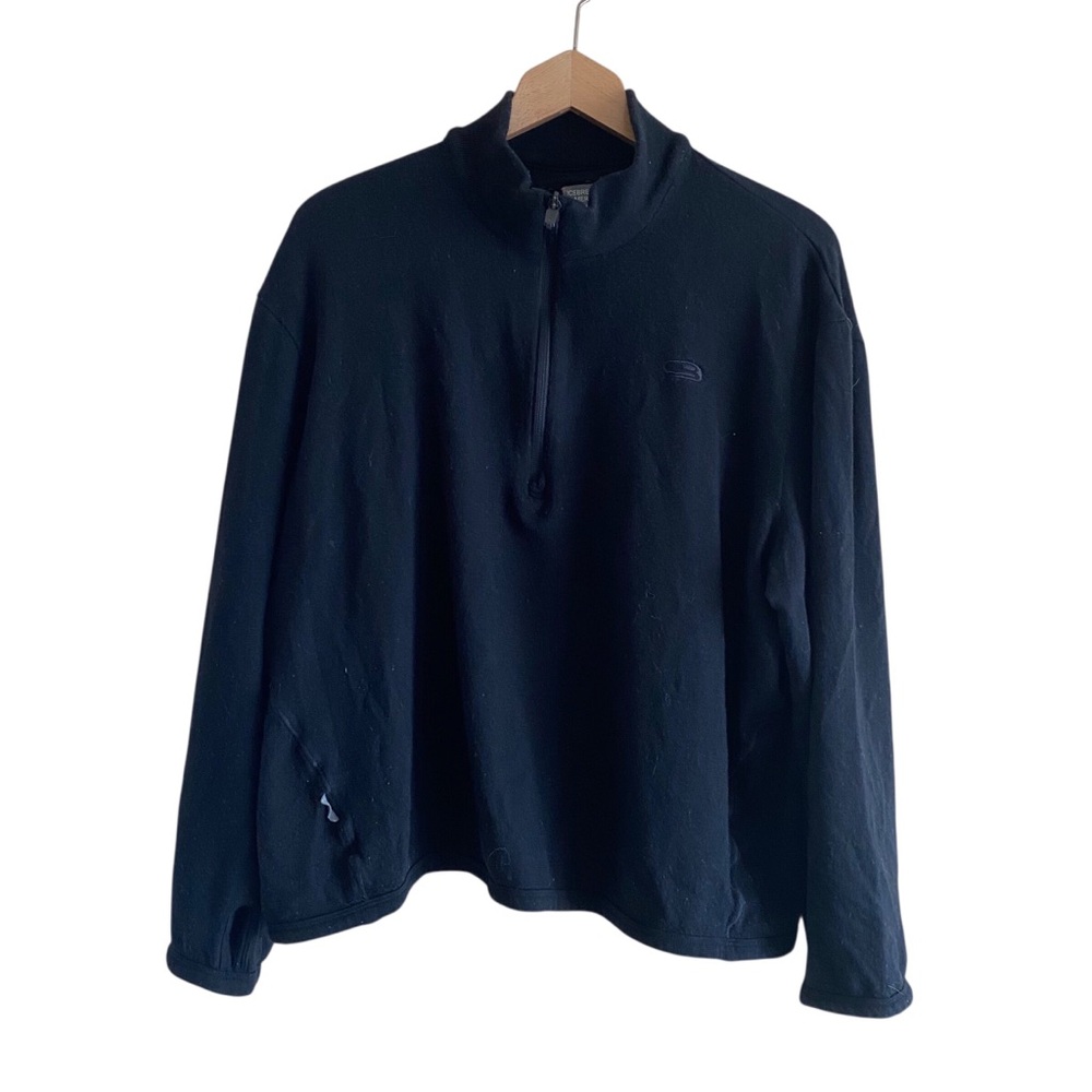 Icebreaker Merino 1/4 Zip Baselayer Men XL Black Thumbholes Performance Gorpcore